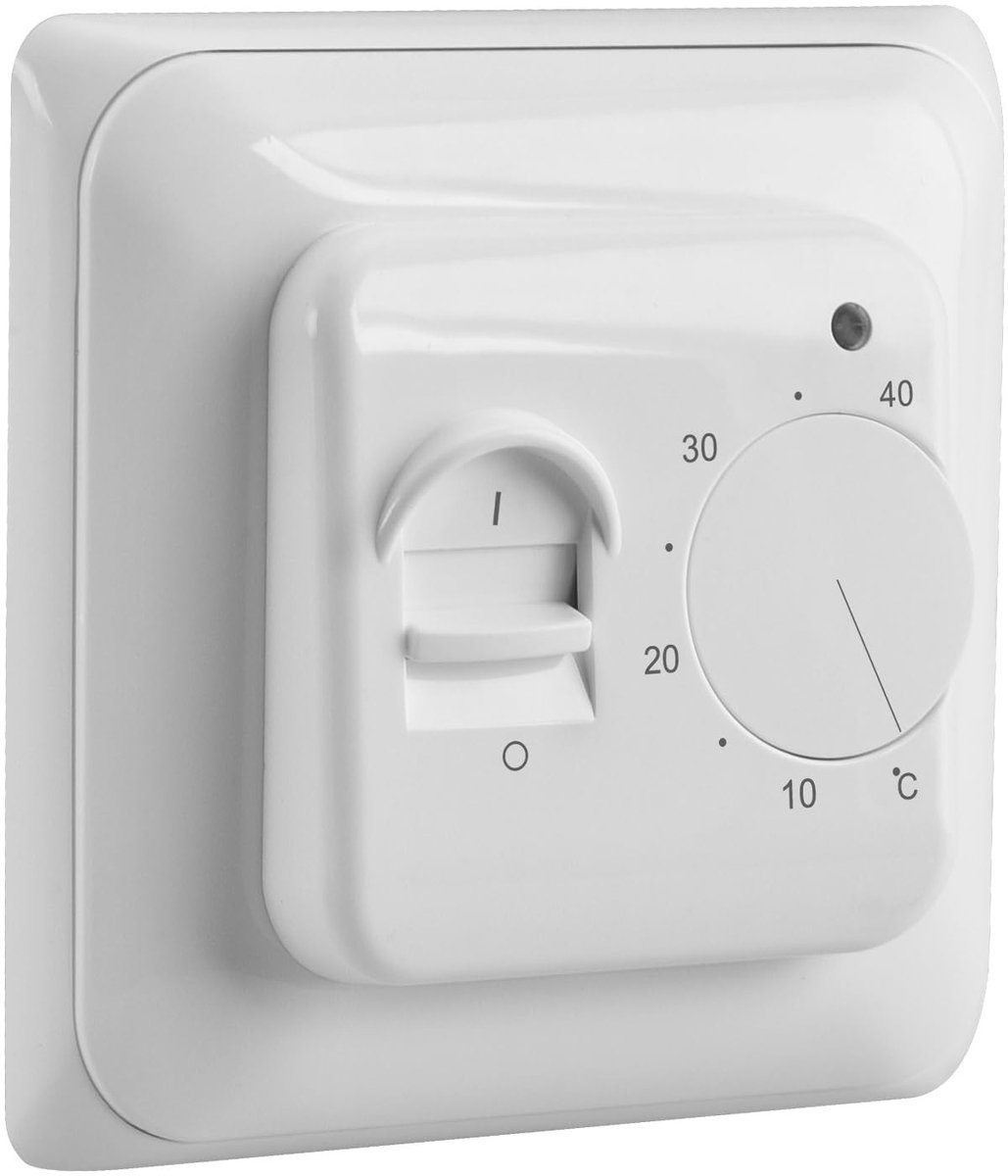 Omgoods - Stralingsverwarmingsthermostaat - Handmatige thermostaatregelaar - Geschikt voor elektrische verwarmingsapparaten - Compact formaat - Ene...