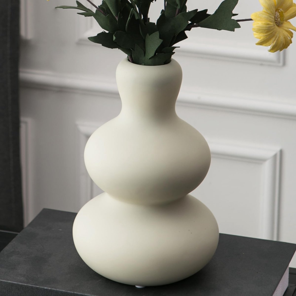 Omgoods - Keramische Bloemenvaas voor Huishoudelijke Decoratie - Lichtgrijs