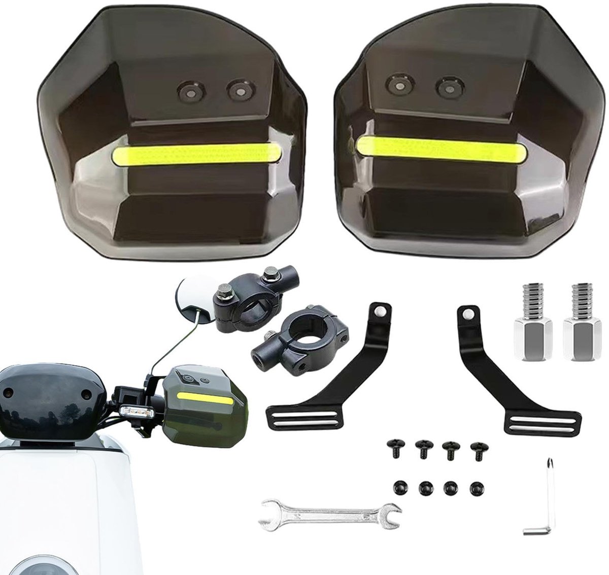 Omgoods - Universele Handbeschermers voor Scooter met Reflecterende Strips