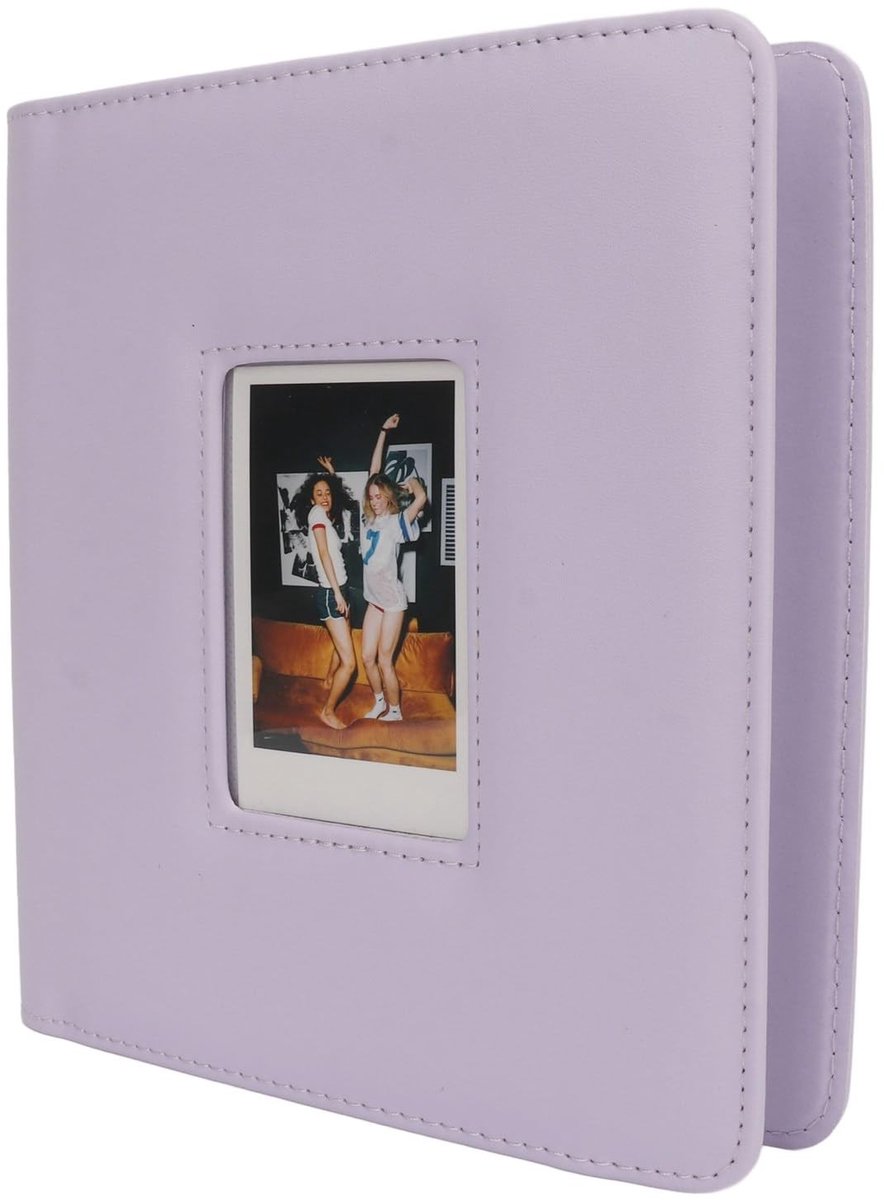 Omgoods- Fotoalbum 288 Vakken - Lederen Omslag - Instaplaatjes 2x3 - Transparante Binnenpagina's - Persoonlijk Raamhoes - Elegant Tafelstuk - Instant Fotoalbum