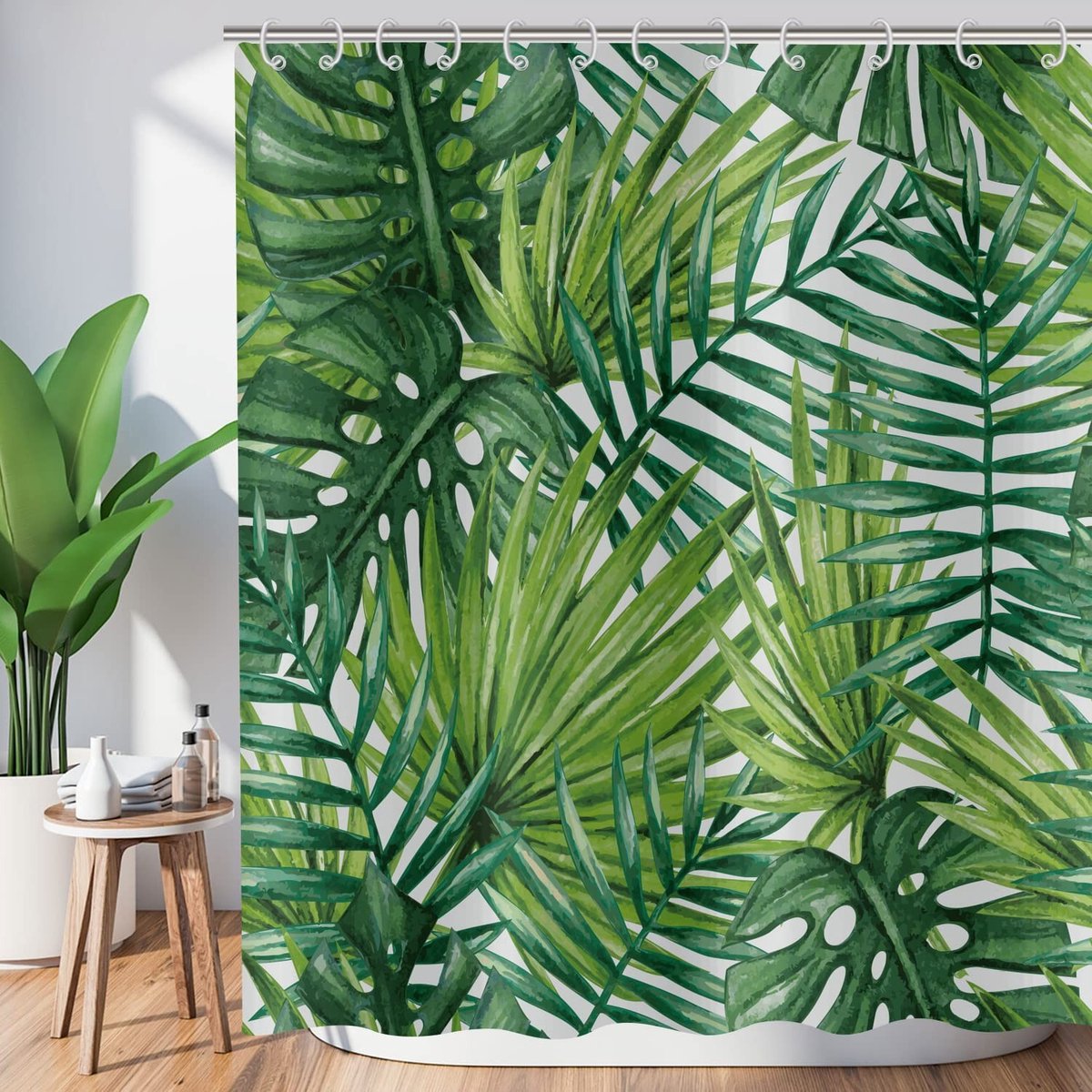 Omgoods - Tropisch Bladeren Douchegordijn 180 x 180 cm