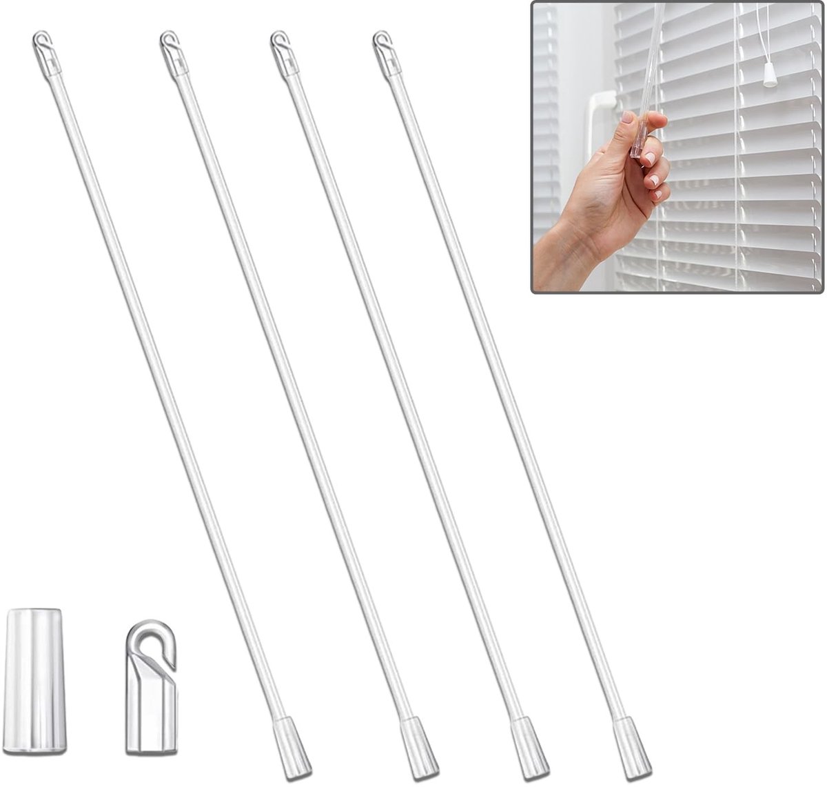 Omgoods - Verticale Rolgordijn Tiltstaaf Vervangingsset - Helder PVC, 4 Stuks