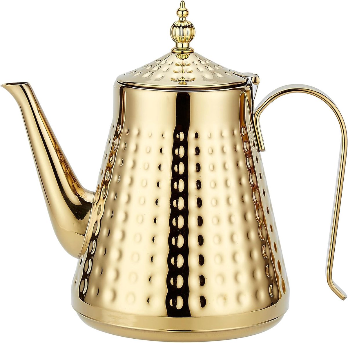 1.65L roestvrijstalen theepot met verwijderbare infuser, Losbladig deksel,goud