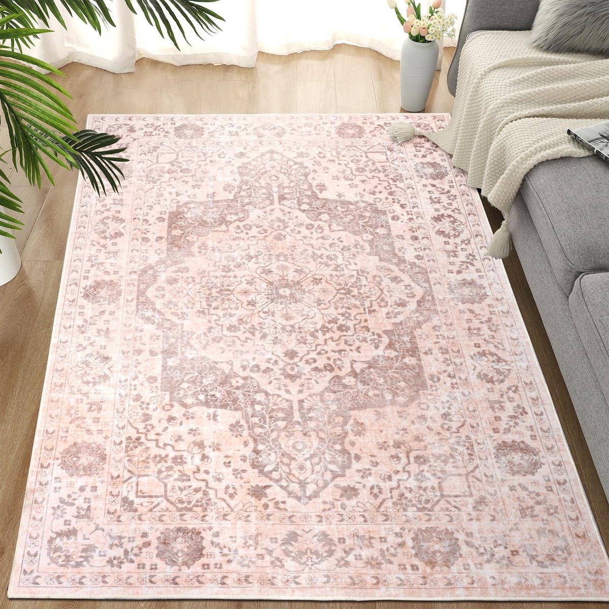 Omgoods - Vintage Gebied Tapijt 120x180cm - Boho Machine Wasbare Tapijten voor Woonkamer en Slaapkamer
