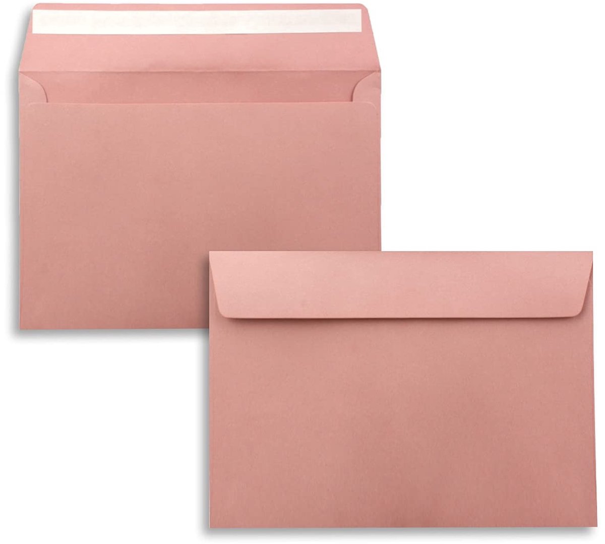Omgoods - 100 Enveloppen C5 Dusk Roze - Zelfklevende Sluiting voor Uitnodigingen en Kaarten