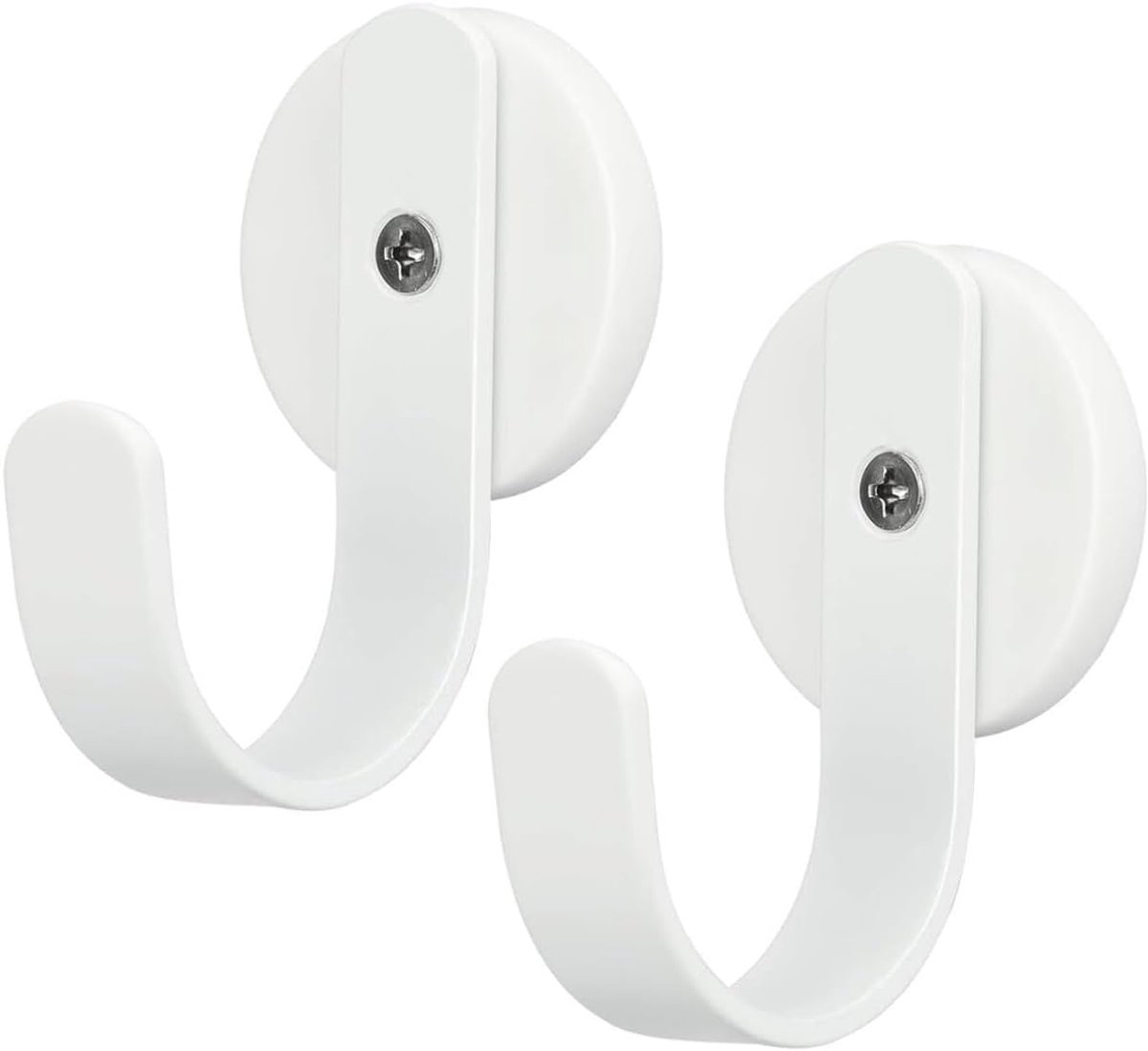 Magnetische kranshanger, set van 2 zware magneten met haak voor koelkast, kerstdecoratie, magnetische haken voor metalen voordeur, cruisehaakhanger voor hangende hutten, grillmantelpatroon (wit)