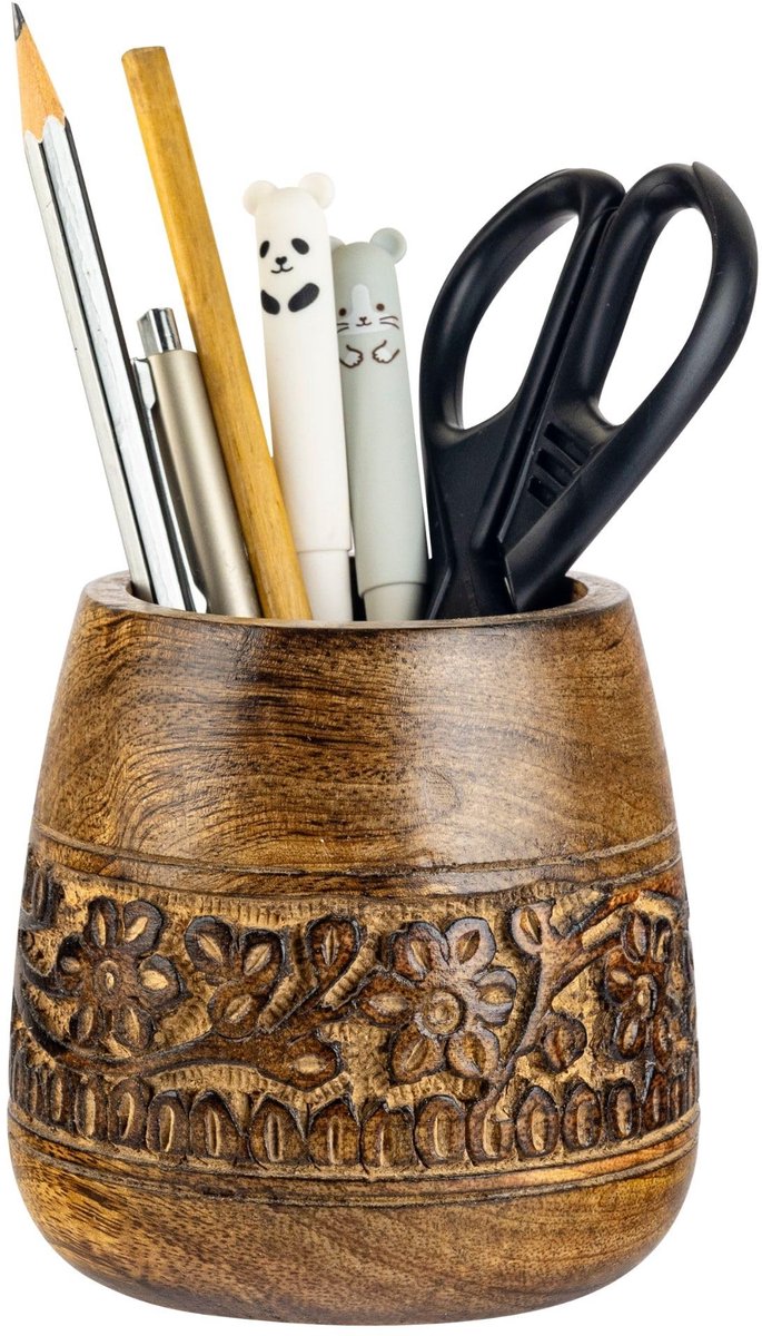 Omgoods - Houten Pennenhouder voor Bureau - Schattige Organizer voor Make-up en Stationery