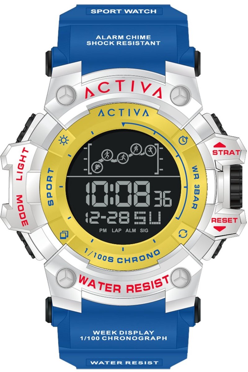 Activa Digital ACW8082-013 Unisex Digitaal Horloge - 50 mm