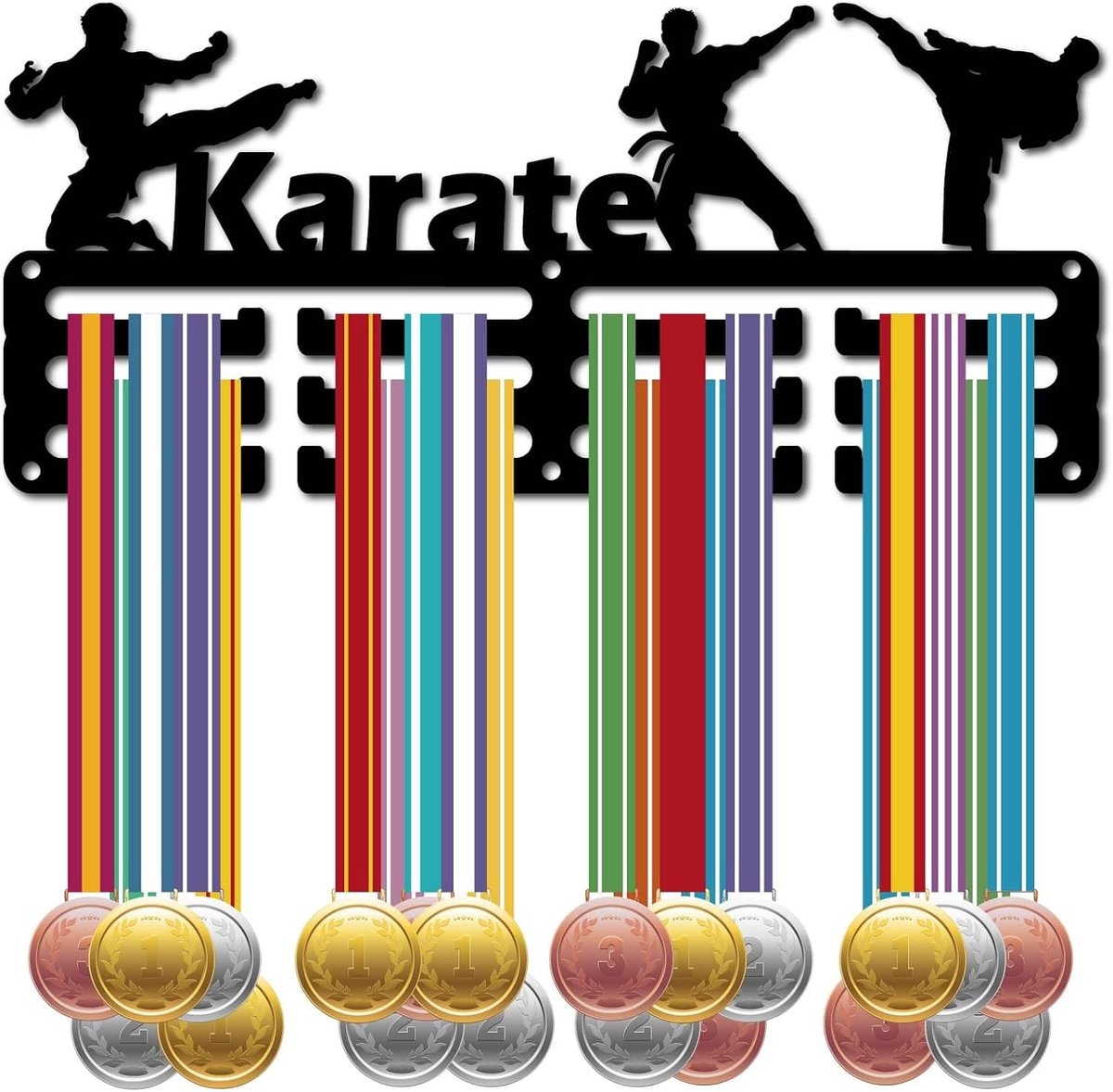Karate Medaillehouder voor Wandmontage - Stalen Frame voor Medailles, Badges en Souvenirs in de Vechtkunsten