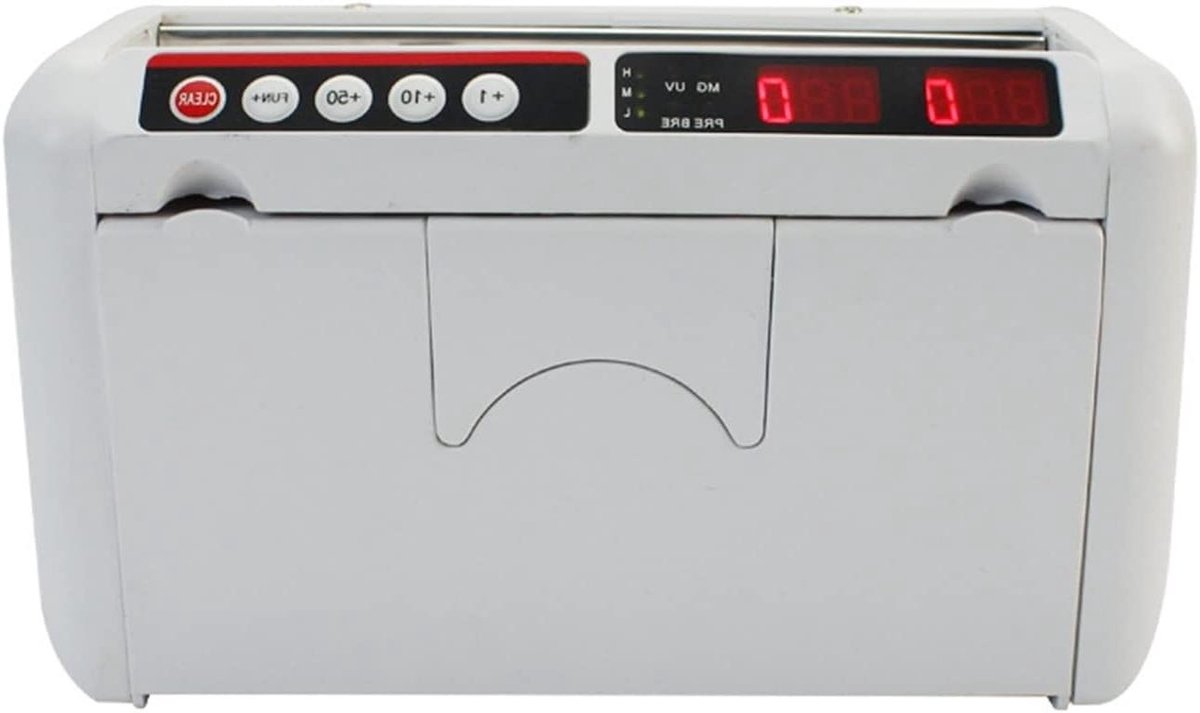 Geld Telmachine - Valuta Teller - Geld Tellen - Draagbaar met Batterij - 11-19cm Bankbiljet - Wit