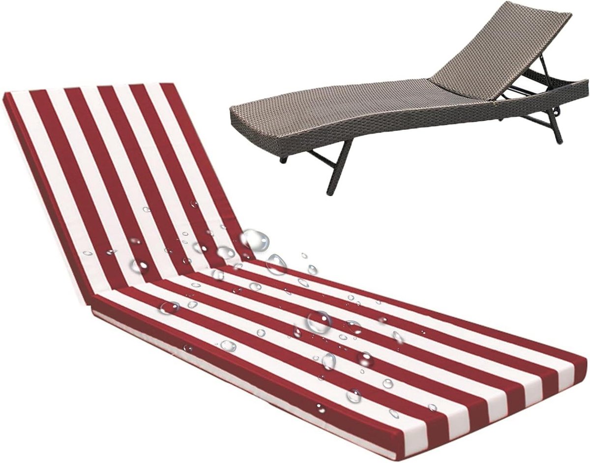 Tuinkussen Waterdicht - Ligbedkussen Buiten - Comfortabel Zitten - UV-bescherming Antislip - 200x60x8cm - Niet gespecificeerd