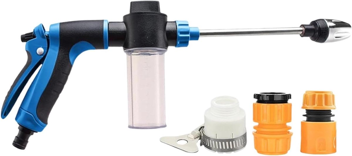 Druksproeier Auto Wassysteem - Voertuig Wasser Schuimspuit - Voertuigen Reinigen - 3 Verstelbare Spuitstanden - 299.37 g - Blauw