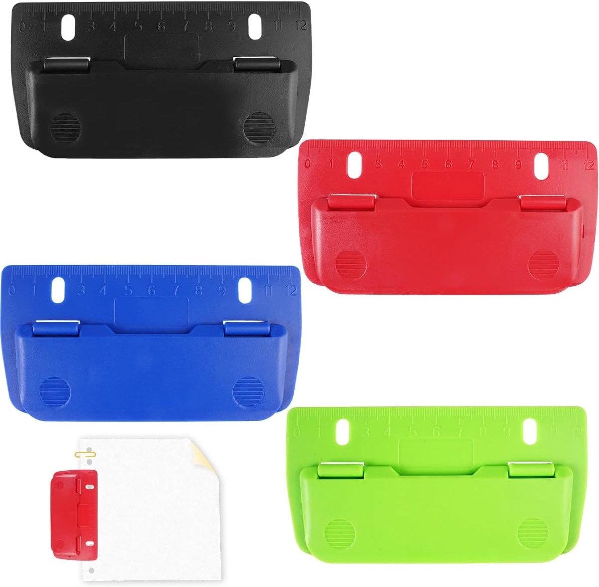 Mini Zakperforator voor Kantoor en Thuis - Perfect voor Karton, Ansichtkaarten en Dunne Plastic Vellen - 4 Stuks, Handige Pocket Hole Punch voor Creatieve Projecten en Foto's