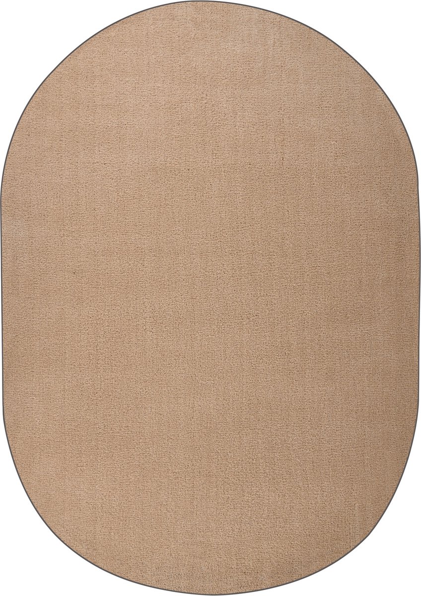 DEMRE - Vloerkleed ovaal - Zandbeige - 160 x 230 cm - Polyester