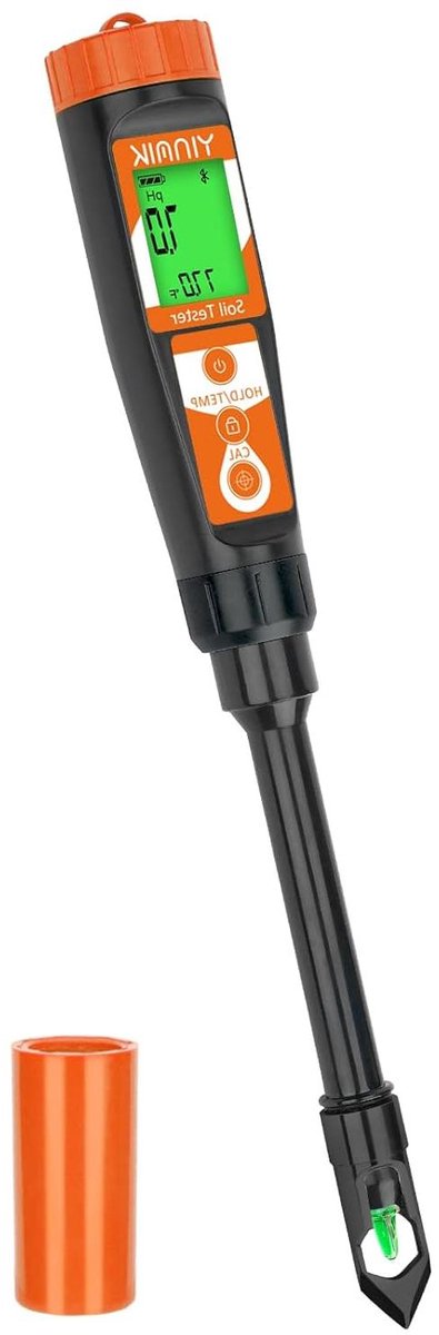 Digitale pH-meter - Bodemtester water - Plantenverzorging meten - App koppeling opslag - 29 cm lang - Zwart