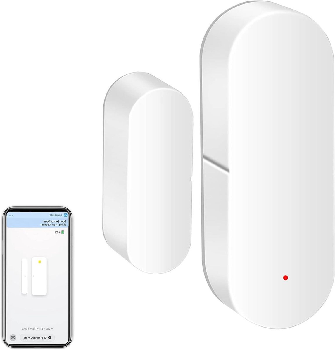 Slimme Deur Sensor - Raam Alarm - Huis Beveiliging - Dual Connectie - Compact Formaat - Wit