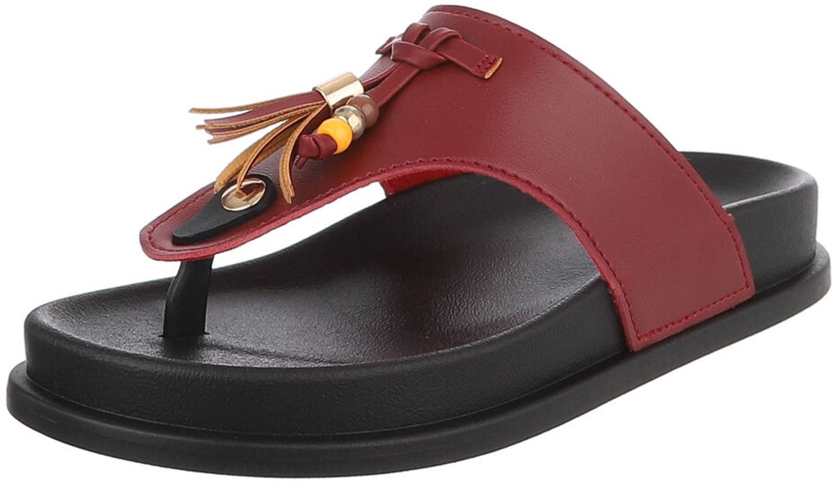 Dames Teenslippers met Kraaltjes en Kwastje Mt:36