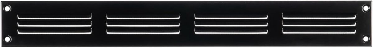 Ventilatierooster Plaatstaal - Afvoerluik Weer - Lucht Toevoer Afvoer - Knaagdierenbescherming Binnen - 400 x 50 mm - Zwart