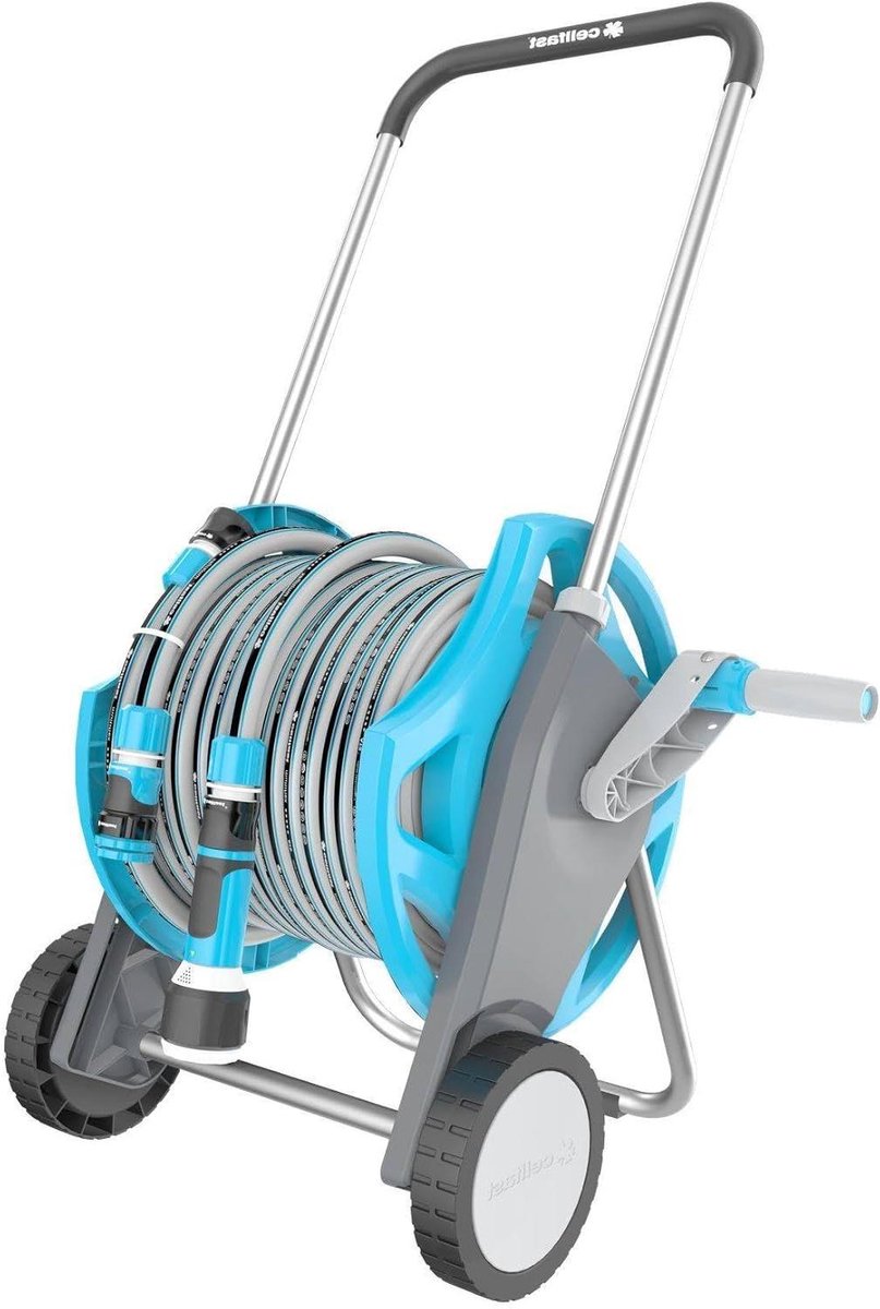 Tuinslang Trolley - Slangenwagen Set - Water Geven - Stabiele Impactpoten - 20 Meter - Grijs