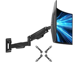 Thijox - ELIVED Monitor Muurbeugel voor 43 Inch Ultrawide Schermen, VESA 75/100/200 mm, In Hoogte Verstelbare Heavy Duty Monitorhouder tot 15 kg, Perf