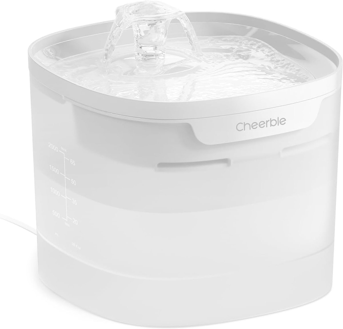 Thijox - Cheerble Drinkfontein voor Katten - E1 Lite 2L Waterfontein met Ultra Stille MagDrive™ Technologie, Actief Koolstoffilter, BPA-vrij Materiaal