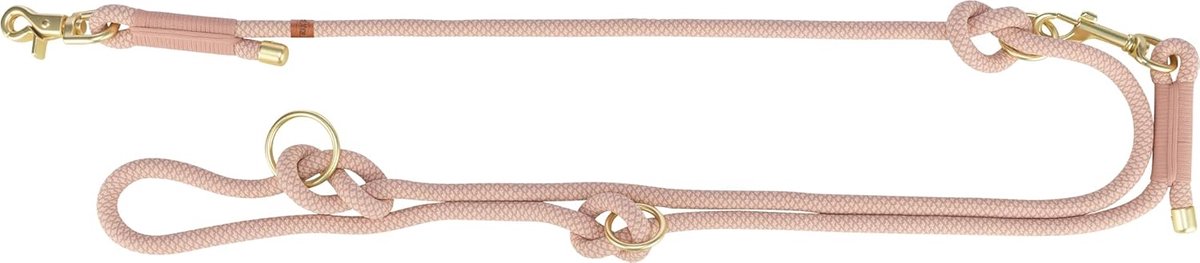 Thijox - Verstelbare Hondenriem Soft Rope 2m/10mm Roze - Hoogwaardig Geweven Touw voor Middelgrote en Grote Honden - 3-Voudig Verstelbaar voor Optimal