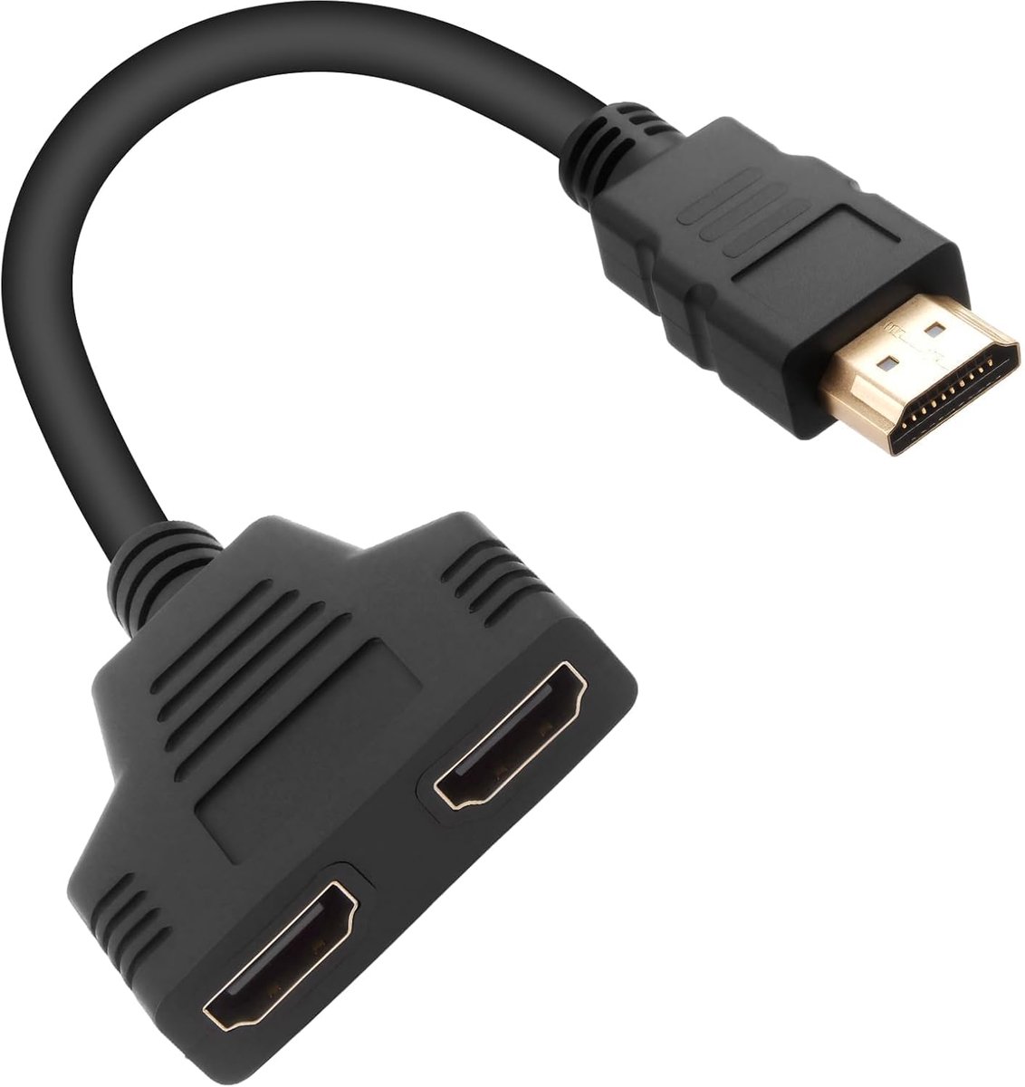 Thijox - 1080P Video Y-Adapter Kabel 1-op-2 Verbindingskabel 30 cm voor TV Monitor Projector Scherm met Vergulde Connectoren, Ideaal voor Gaming en Pr