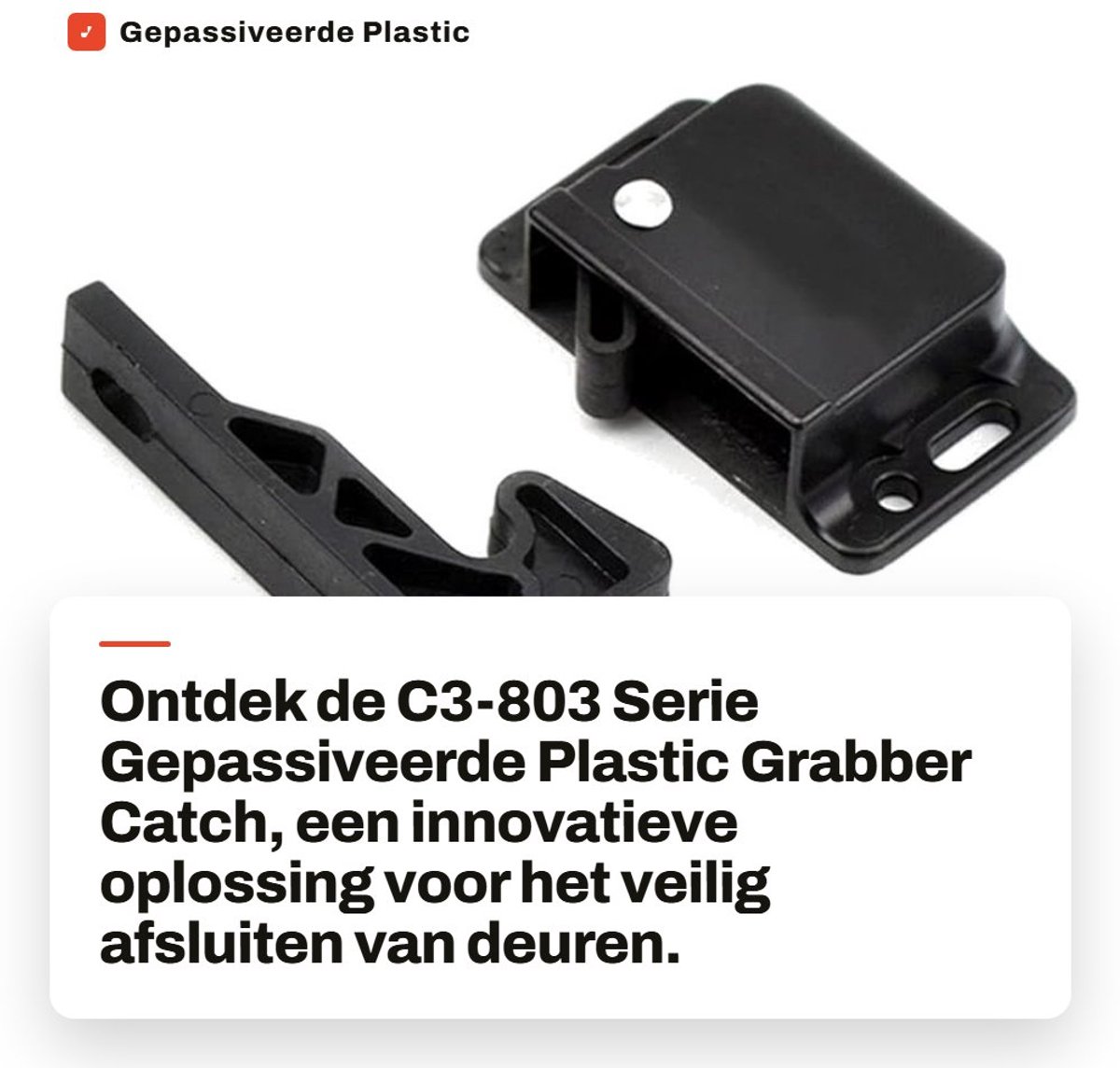 Dailygoods- Klink met Blauwe Lente - Vergrendeling - Corrosiebestendig - Veerbelast - Over-center Actie - 13N Pullup - Deurklink