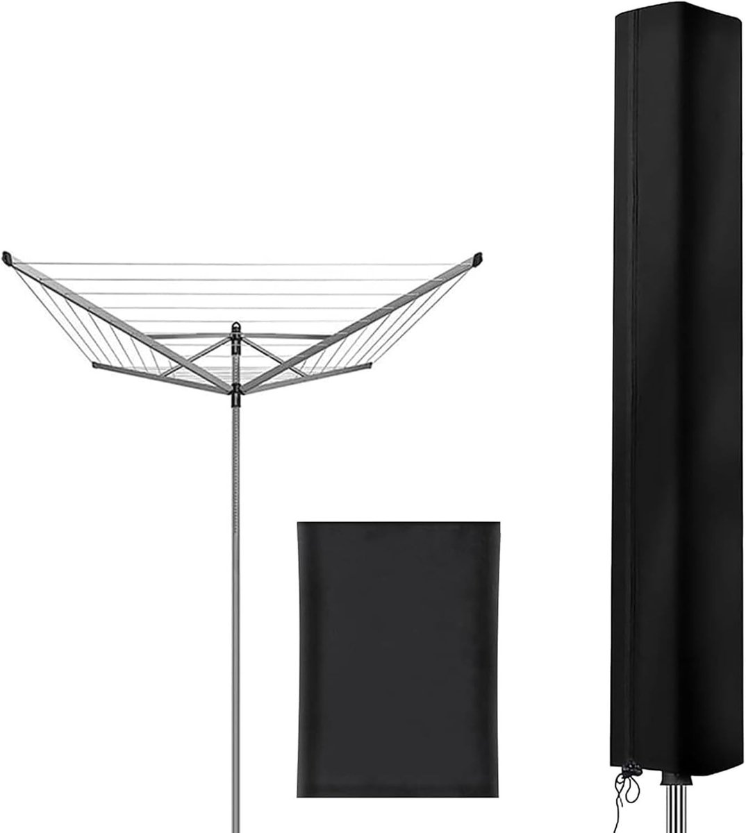 Beschermhoes voor Droogmolen, 160 × 15 × 15 cm, 210D Oxford Stof, Met Rits en Trekkoord voor Optimale Bescherming en Duurzaamheid