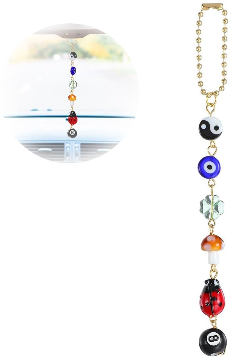 1 stuk auto-ornament om op te hangen tegen slechte olie, geluksbrenger hanger voor achteruitkijkspiegel, hangende bedels voor ramen, auto, balkon, autodecoratie, voor vrouwen en mannen