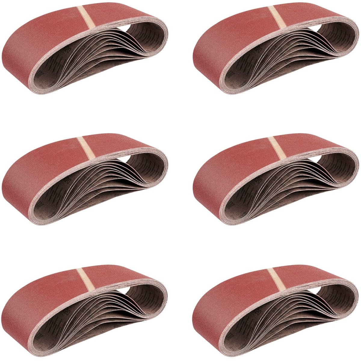 Schuurbanden, 10 stuks, 75 x 457 mm, korrel 80, voor bandschuurmachines, schuurpapier