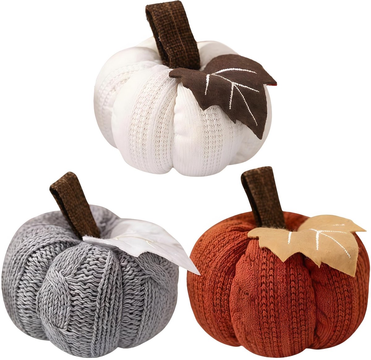 Mini-gebreide pompoenen, pompoenhangers, herbruikbare kunstherfstpompoenen, herfstpompoendecoratie, tafeldecoratie voor Halloween, oogstfeest, Thanksgiving