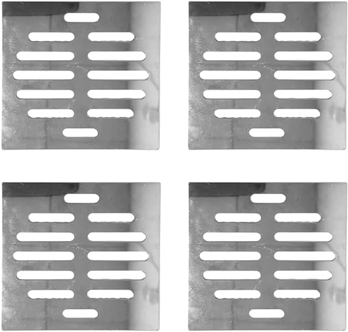 Roestvrijstalen Afvoerputdeksel Set van 4, Ideaal voor Badkamer en Keuken, Bescherming tegen Verstoppingen (102mm)