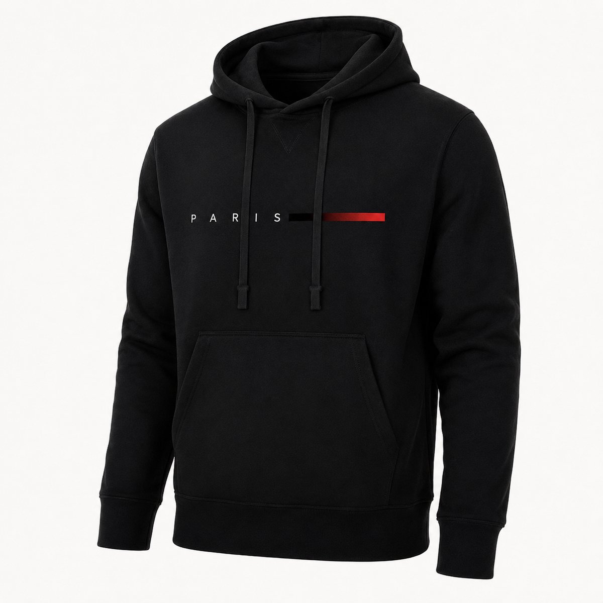 Hoodie Heren met Capuchon – Sweater Heren – Trui Heren Paris Design – Casual Streetwear – Zwart - M