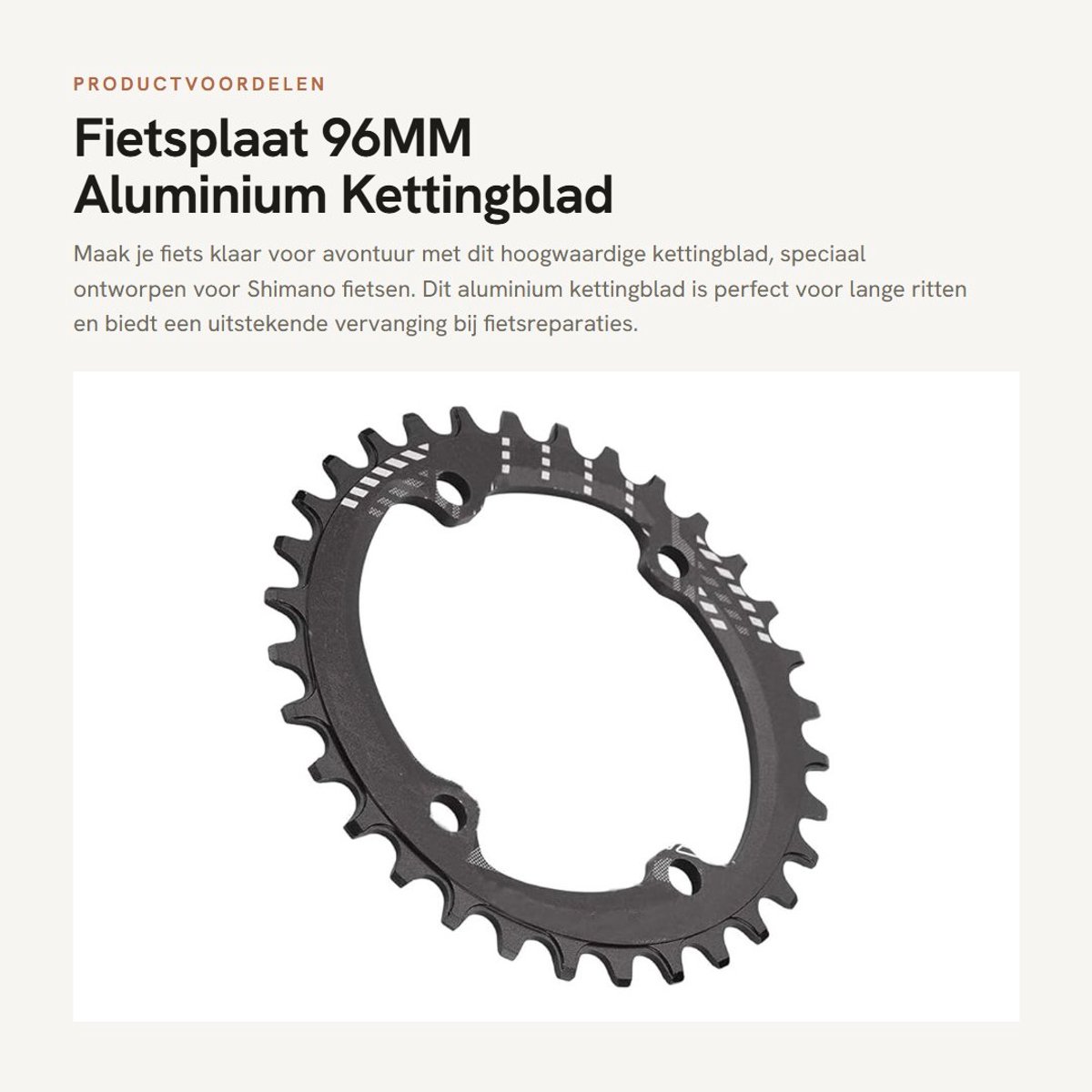 Dailygoods- Fietsplaat BCD 96MM - Aluminiumlegering - Lichtgewicht - Duurzaam - 32T/36T/38T - Perfecte vervanging - Kettingblad