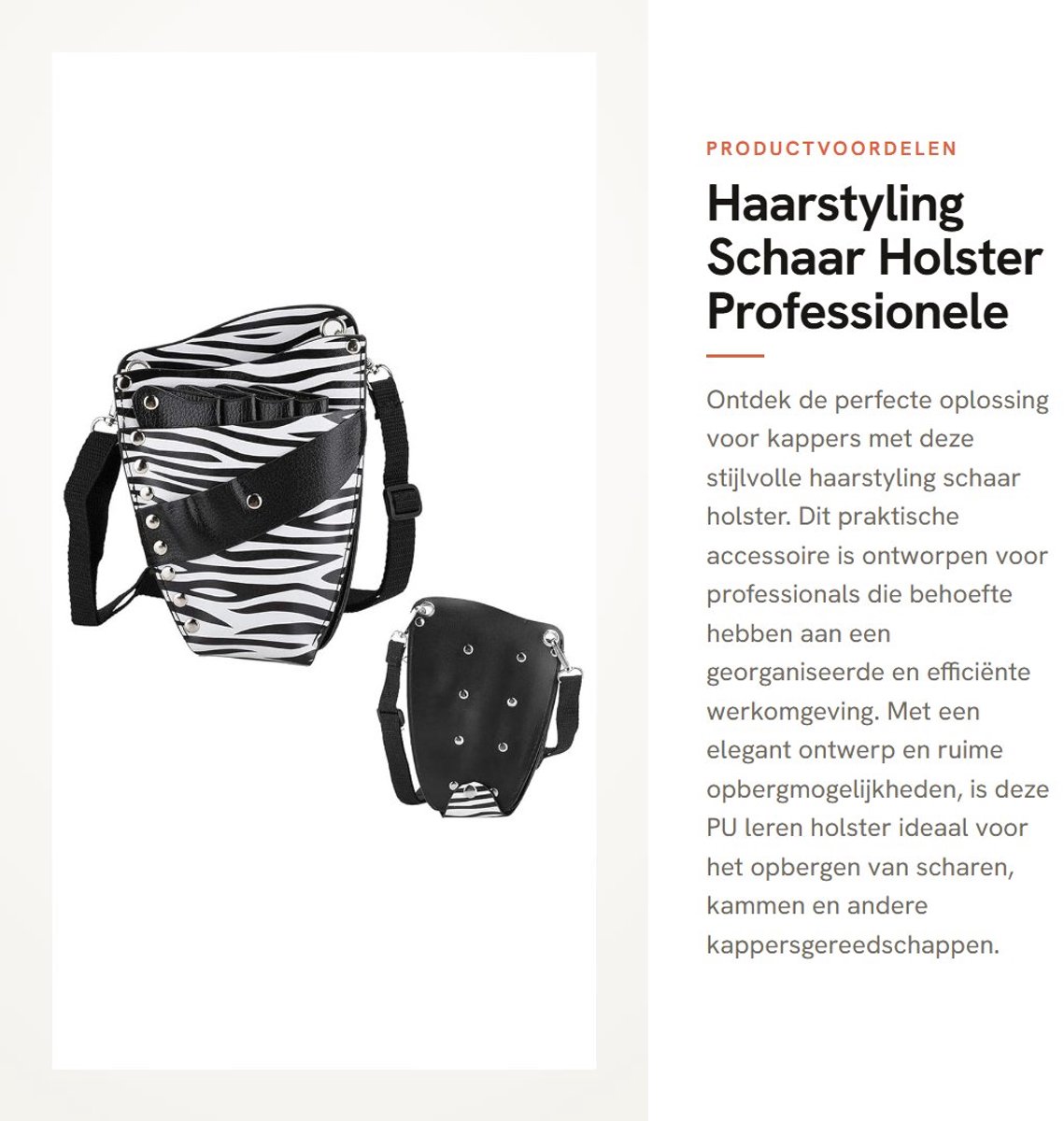 Dailygoods- Schaarholster Groot Opbergvak - Professionele PU Leren Schaar Houder - Haarstyling Gereedschap - Reisvriendelijk - Duurzaam en Milieuvriendelijk - Kappersholster
