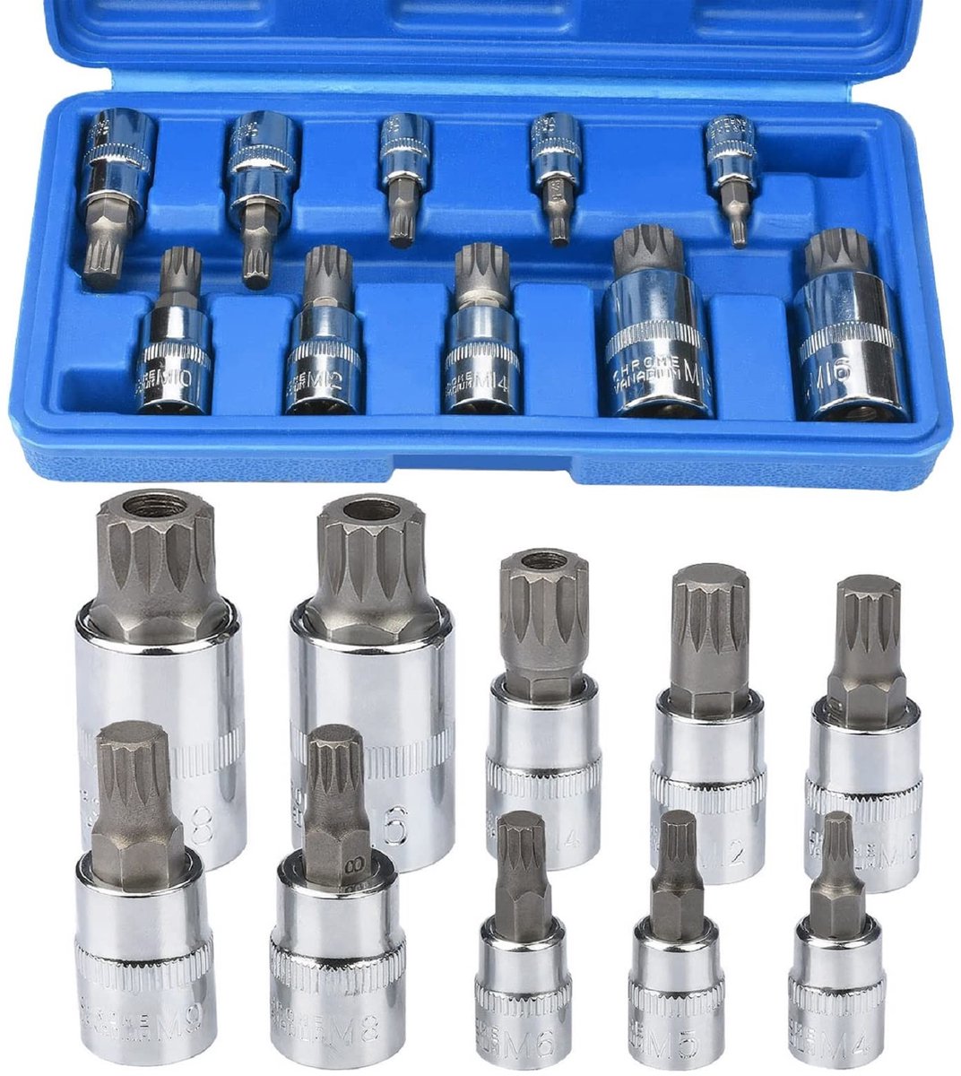 Dailygoods - drado 10-delige veeltand moerset, interne veeltand moerenset M4 / M5 / M6 / M8 / M9 / M10 / M12 / M14 / M16 / M18