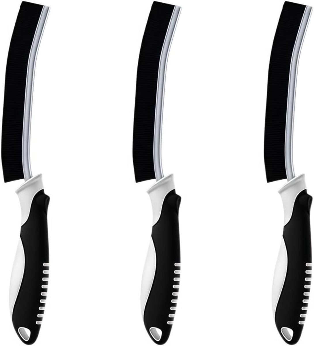 SnelShoppen - 3x Heart Brushes Hoekreinigingsborstel, Voegenborstel, Kierenborstel voor Badkamer en Keuken, Ultra-fijne PET, Diepe Crevices, Ideaal vo