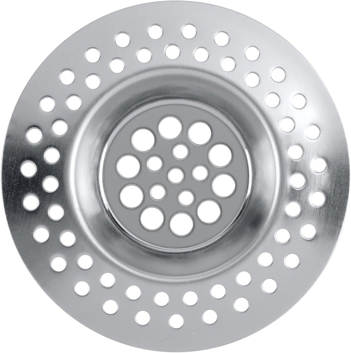 SnelShoppen - Afvoerzeef Set van 2 Roestvrij Staal 7x7 cm Glanzend - Keukenaccessoires voor Koken, Bakken en Afwassen