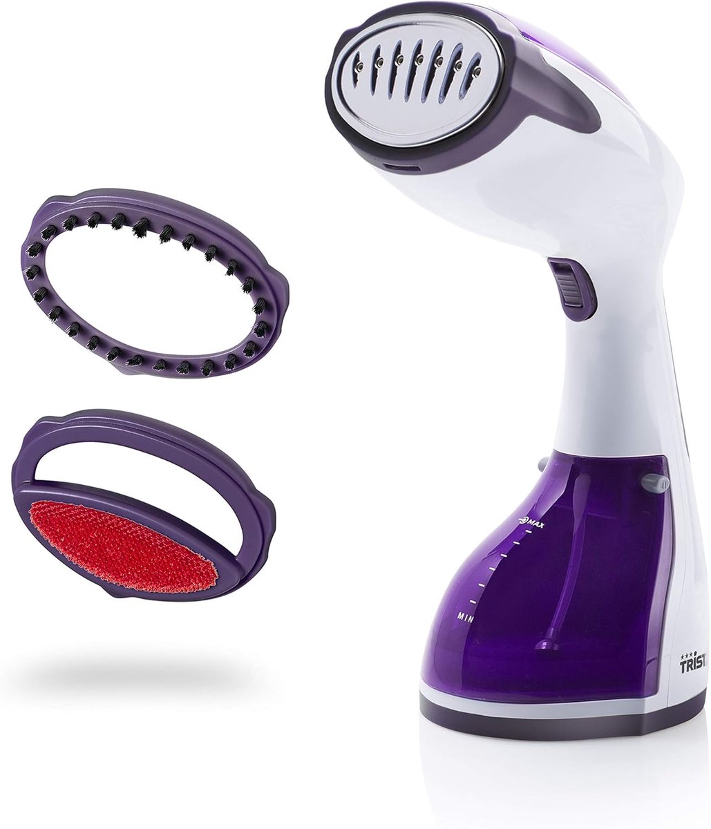 SnelShoppen - Handstoompan voor Kleding - 1200W, Continue Stoom 20 g/min, 260 ml, Pauzefunctie, Roestvrij Staal & Kunststof, Paars, Voor Alle Stoffen