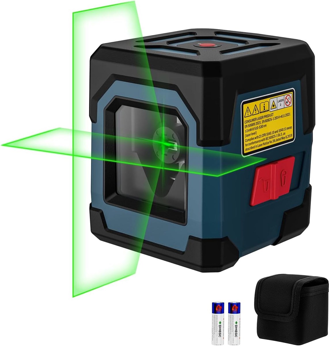 Thijox - Laserwaterpas, Zelfnivellerende Kruislijnlaser met 360 Graden Draaibaar, Groen, Inclusief Draagtas & Batterij, Ideaal voor Bouw en Verbouwing