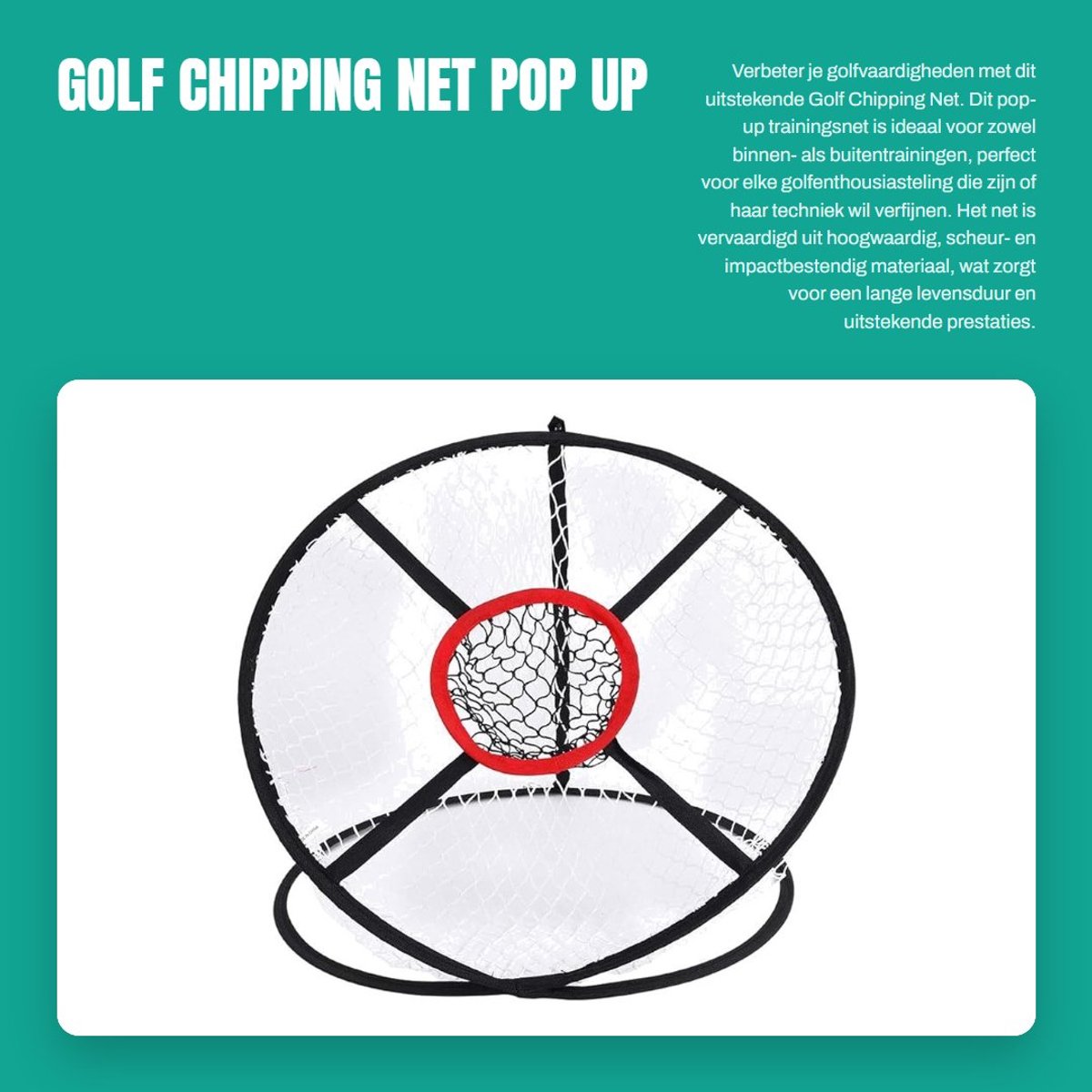 Dailygoods- Chipping Net - Twee lagen - Golf trainingsdoel - Indoor/Outdoor - Compact ontwerp - Hoogwaardig Oxford-doek - Golfnet