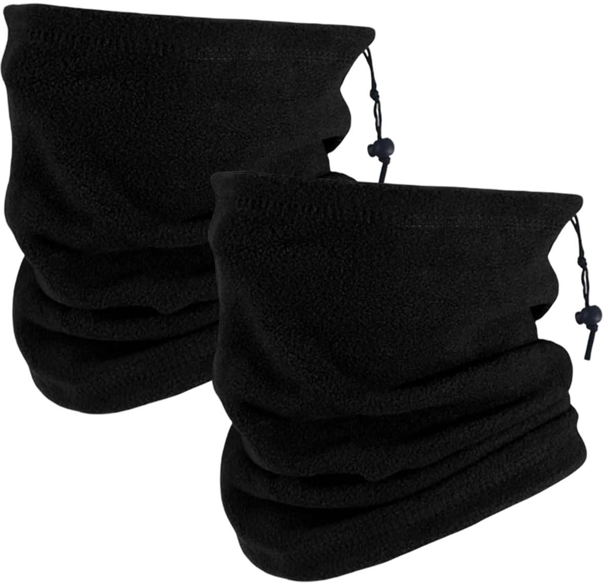 Dailygoods- Colsjaal Heren Dubbel Pluche Ontwerp - Multifunctionele Doek - Winddicht - Verstelbaar Trekkoord - Zwart - Warm en Comfortabel - Halsdoek