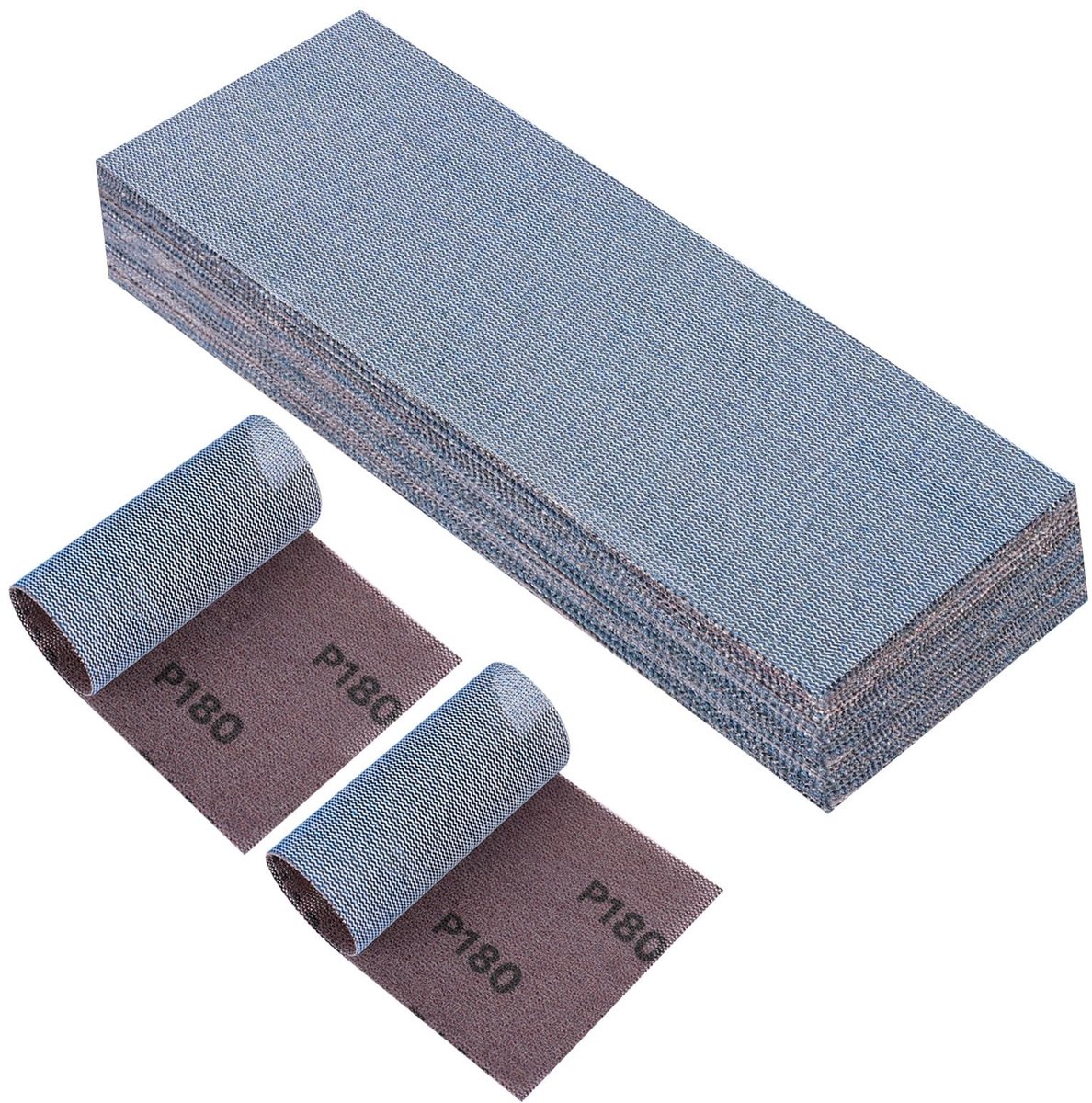 Dailygoods- Netschuurstrips 25 Stuks - Professioneel Keramisch Schuurrooster - Klittenband - 80 x 230 mm - Korrel 180 - Geschikt voor Handschuurmachine - Schuurpapier