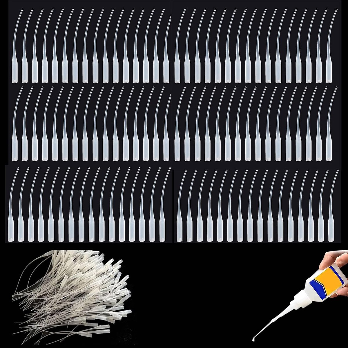 Thijox - Lijm Micro Tips - Secondelijm Spuit met Applicator Tips - Lijm Extender Applicator voor Precisie - Plastic Lijm Flessentips - 210 Pipetten -