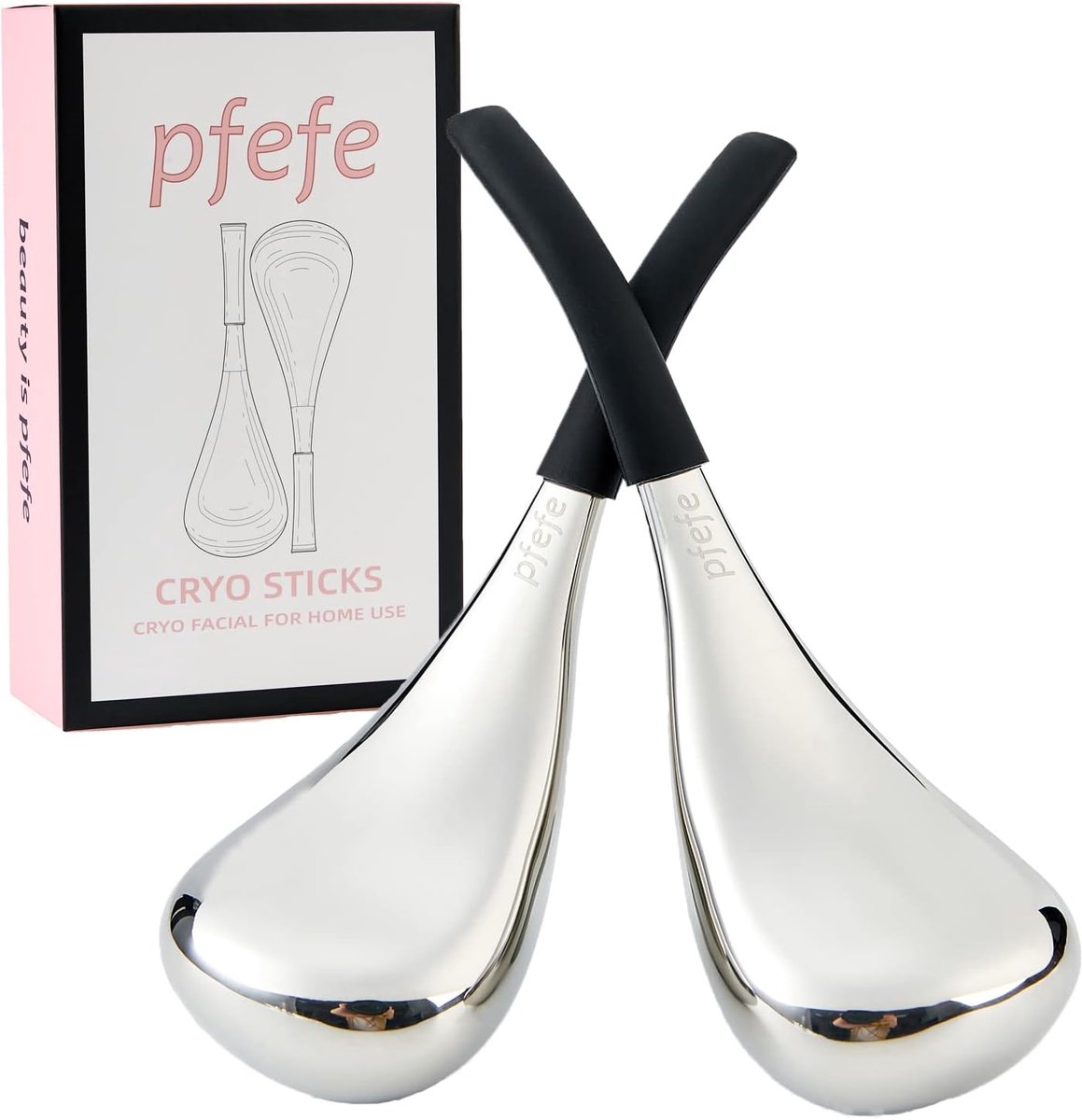 SnelShoppen - Ice Globes Gezichtsverzorging voor Vrouwen - RVS Cryo Sticks voor een Stralende Huid - Koelende Spa Globes met Opbergtas - Perfect voor