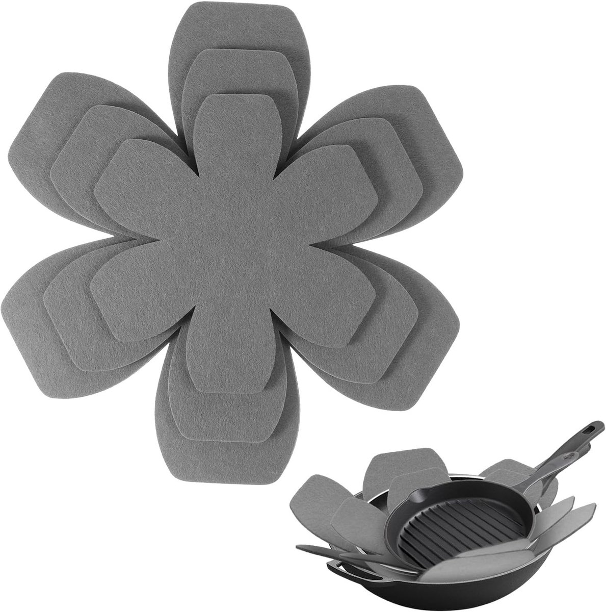 Thijox - Pannenbeschermer Vilt - Verstelbare Antislip Pannenbescherming - 3 Maten - Warmte-Isolatiemat voor Pannen, Potten, Schalen - Bescherming Tege