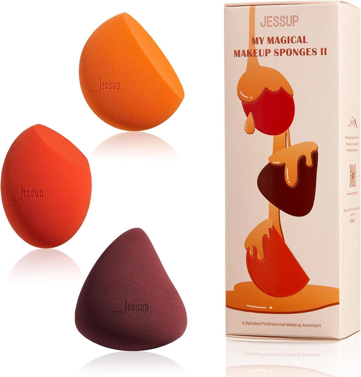 SnelShoppen - Make-up spons set 3 stuks, zachte schoonheid sponzen voor gezicht, foundation en concealer blenders, ideaal voor dagelijks gebruik en sp