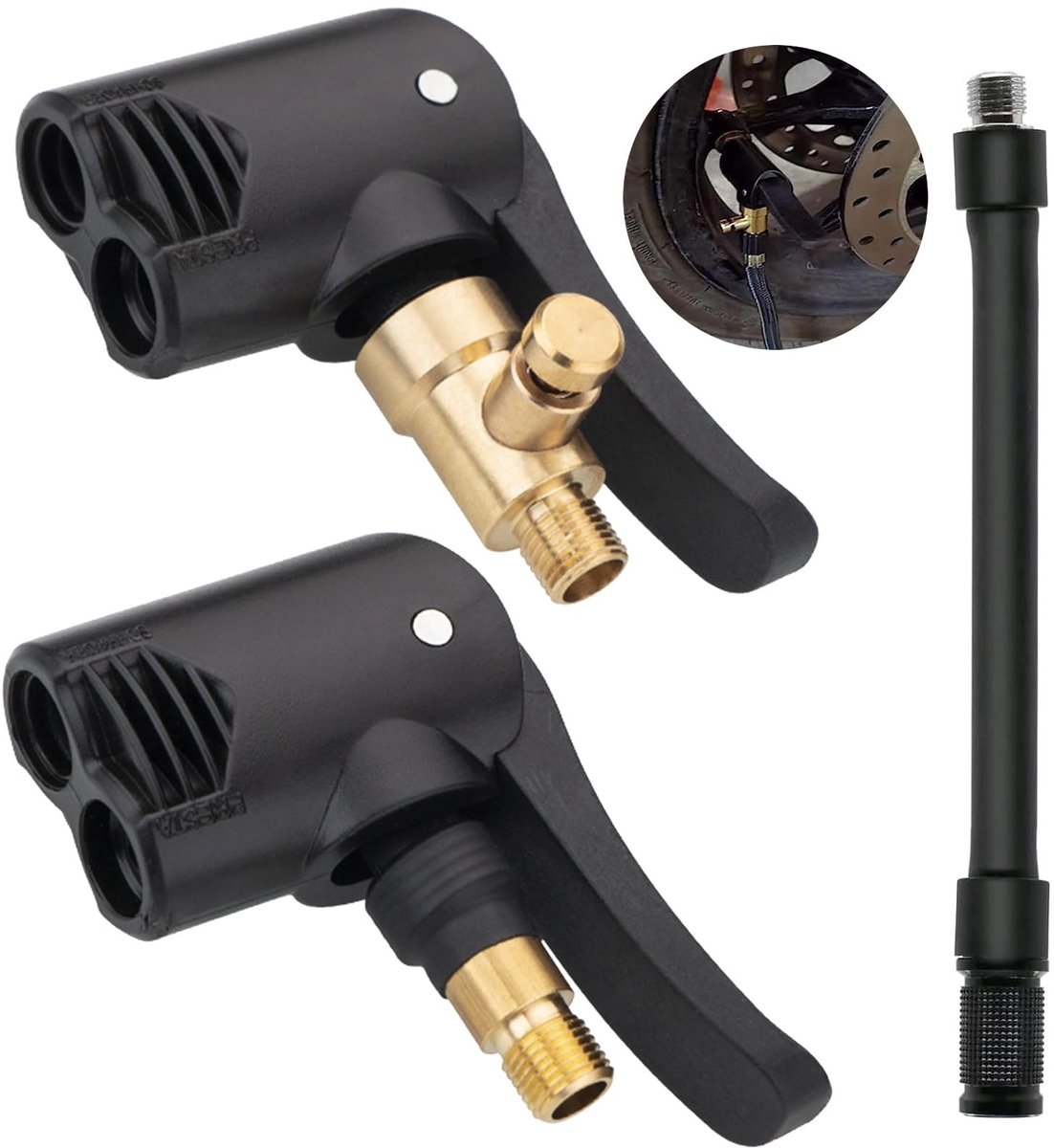 Inovra - Autoventieladapter - Bandenventieladapter - Duurzaam en betrouwbaar - 8 mm - Bandenpomp slangadapter - Geschikt voor auto, fiets en motor...