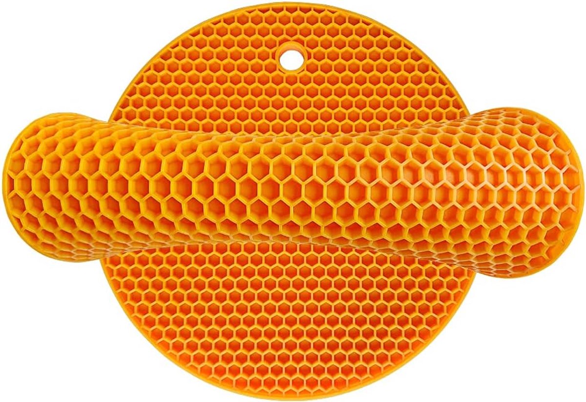 Thijox - Siliconen onderzetters set van 2, multifunctionele droogmat, hittebestendig tot 500 graden, antislip, flexibel, waterdicht, oranje, ideaal vo